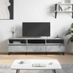 Berkfield Home TV Cabinet Concrete Grey 150x30x44.5 cm Engineered Wood - thumbnail 2