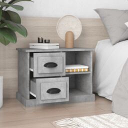 Berkfield Home Bedside Cabinet Concrete Grey 60x35.5x45 cm - thumbnail 3