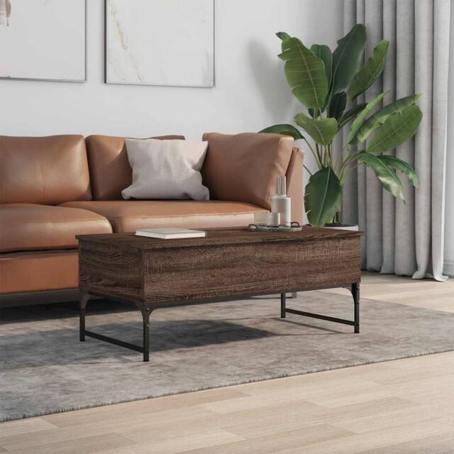 Berkfield Home Decorative Coffee Table Brown Oak 100x50x40 cm Engineered Wood an - Size: 100 x 50 x 40 cm - image 1