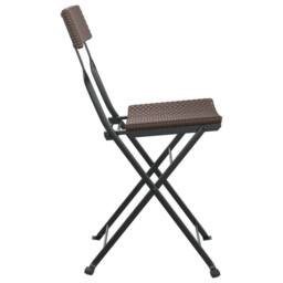 Berkfield Home Folding Bistro Chairs 4 pcs Brown Poly Rattan & Steel - thumbnail 6