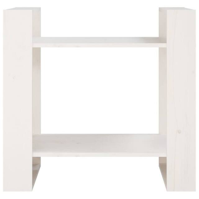 Berkfield Home Beautiful Book Cabinet/Room Divider White 60x35x57 cm Solid Wood Pine - Size: 60 x 35 x 57 cm - image 1