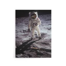 "Artery8 Apollo 11 Moon Landing Astronaut Buzz Aldrin Canvas Wall Art Print in Grey - Size: W18"" x H24""" - thumbnail 1