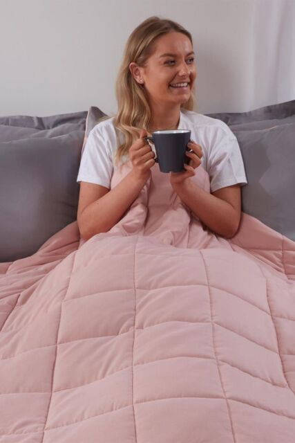 OHS Sensory Sleep Therapy Weighted Blanket 150 x 200 cm 8kg in Light Pink - Size: 150 cm x 200 cm - image 1