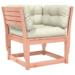 Berkfield Home Garden Sofa Armrest with Cushions Solid Wood Douglas in Brown - thumbnail 2