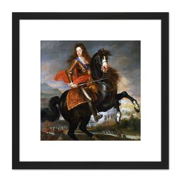 Artery8 Anonymous Portrait King William III England Painting 8X8 Inch Square Wooden Framed Wall Art Print Picture with Mount in Black - thumbnail 1