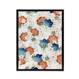 "Artery8 Vintage Floral Flower Pattern Framed Canvas Wall Art Print Bijutsukai - Size: W12"" x H16""" - thumbnail 1
