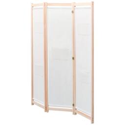Berkfield Home 3-Panel Room Divider Cream 120x170x4 cm Fabric in Beige - Size: 120 x 170 x 4 cm