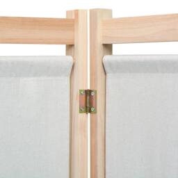 Berkfield Home 3-Panel Room Divider Cream 120x170x4 cm Fabric in Beige - Size: 120 x 170 x 4 cm - thumbnail 4