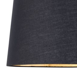 First Choice Lighting Voyage - Dark Oak Table Lamp or Bedside Light with Black & Gold Shade in Brown - thumbnail 2