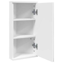 Berkfield Home Corner Bathroom Mirror Cabinet White 30x24x60 cm - Size: 30 x 24 x 60 cm - thumbnail 4