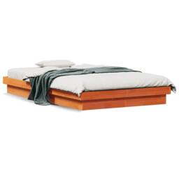Berkfield Home Senior Bed Frame Wax Brown 150x200 cm King Size Solid Wood Pine - Size: Small Double - thumbnail 4