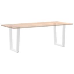 Berkfield Home Modern Dining Table Legs V-Shape 2 pcs White 60x(72-73.3) cm Steel - thumbnail 8