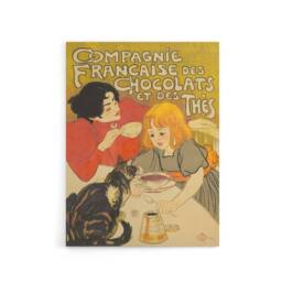 "Artery8 Chocolate & Tea French Vintage Advert Steinlen Canvas Wall Art - Size: W18"" x H24""" - thumbnail 1
