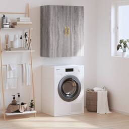Berkfield Home Wall Mounted Cabinet Grey Sonoma 69.5x34x90 cm - thumbnail 2