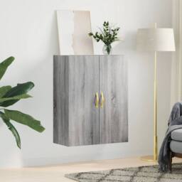 Berkfield Home Wall Mounted Cabinet Grey Sonoma 69.5x34x90 cm - thumbnail 1