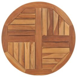 Berkfield Home Table Top Solid Teak Wood Round 2.5 cm 70 cm in Brown - thumbnail 1