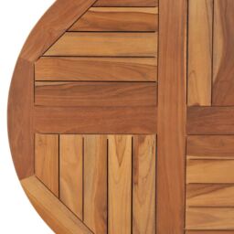 Berkfield Home Table Top Solid Teak Wood Round 2.5 cm 70 cm in Brown - thumbnail 4