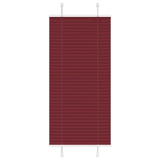 Berkfield Home Pleated Blind Bordeaux Red 55x100 cm Fabric Width 54.4 cm Polyester - image 1