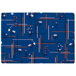 Benjamin Tate Design Flowers With Check Grid For Fashion Designer Rug in Natural - Size: Large - thumbnail 1