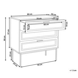 Wyld and Coco Boho Rattan 3-Drawer Chest Black Frame in Brown - thumbnail 3