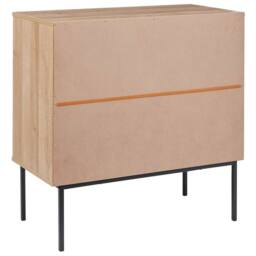Wyld and Coco Boho Rattan 3-Drawer Chest Black Frame in Brown - thumbnail 6