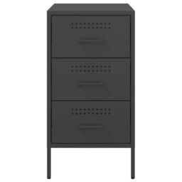 Berkfield Home Bedside Cabinets 2 pcs Black 36x39x68 cm Steel - Size: 36 x 39 x 68 cm - thumbnail 6