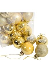 Living and Home 36Pcs Gold Christmas Tree Ornaments Christmas Ball Decorations Set - thumbnail 4