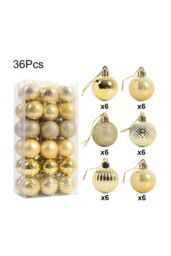 Living and Home 36Pcs Gold Christmas Tree Ornaments Christmas Ball Decorations Set - thumbnail 5