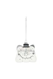 KDMD White & Silver Snowman with String Lights 9.5cm 2 Pack - thumbnail 1
