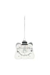 KDMD White & Silver Snowman with String Lights 9.5cm 2 Pack - thumbnail 2