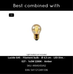 Lucide 'TRICIA' Dimmable Stylish Indoor Decor Flush Ceiling Light 1xE27 in Black - thumbnail 5