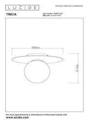 Lucide 'TRICIA' Dimmable Stylish Indoor Decor Flush Ceiling Light 1xE27 in Black - thumbnail 4