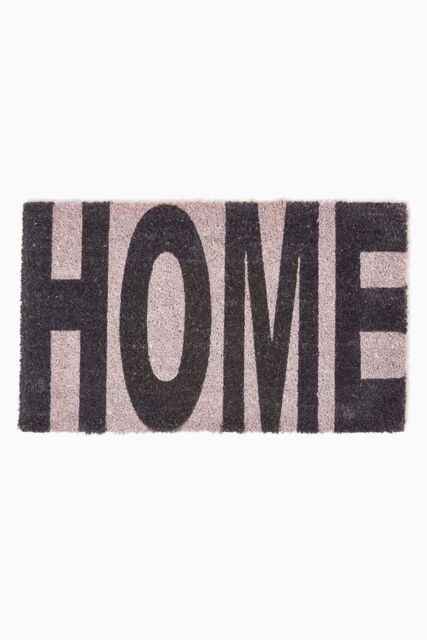Homescapes Coir Doormat with HOME Print Durable, Non-Slip & Stylish in Black - Size: 40 cm x 70 cm - image 1