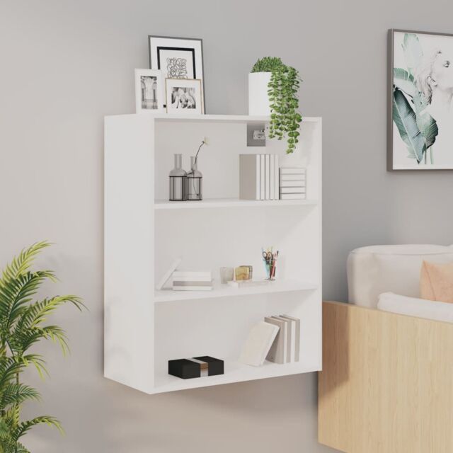 Berkfield Home Hanging Wall Cabinet White 69.5x32.5x90 cm - image 1