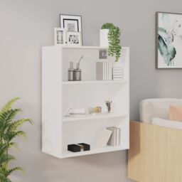 Berkfield Home Hanging Wall Cabinet White 69.5x32.5x90 cm - thumbnail 1