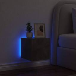 Berkfield Home TV Wall Cabinet with LED Lights Concrete Grey 30.5x35x30 cm - thumbnail 4