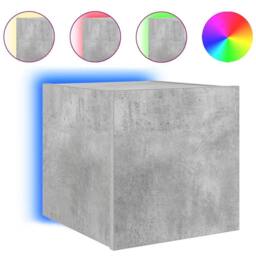 Berkfield Home TV Wall Cabinet with LED Lights Concrete Grey 30.5x35x30 cm - thumbnail 3