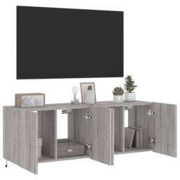 Berkfield Home TV Wall Cabinets with LED Lights 2 pcs Grey Sonoma 60x35x41 cm - Size: 60 x 35 x 41 cm - thumbnail 7