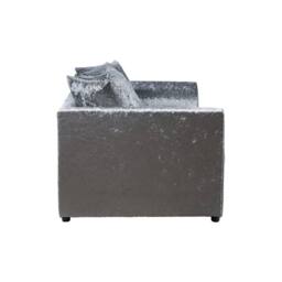 LUXURY LIFE Declan Crushed Velvet Fabric 3 Seater Sofa in Silver - thumbnail 2