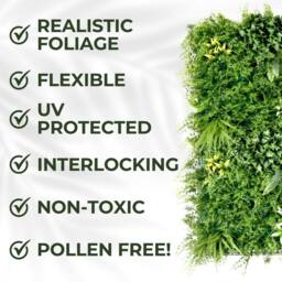 Ark Mat Beacon Fern Artificial Plant Wall Panel 1x1m - Indoor & Outdoor in Green - thumbnail 3