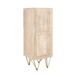 Indian Hub Light Gold Tall Chest of Drawers - Solid Mango Wood - L40 x W45 x H120 cm in Brown - thumbnail 4