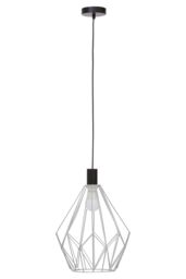 Orsina Black Finish Pendant Light, Geometric Hanging Ceiling Fixture, Luxe Frame Pendant, Luxe Statement Lighting in Silver - thumbnail 3
