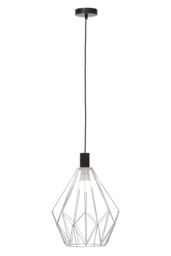 Orsina Black Finish Pendant Light, Geometric Hanging Ceiling Fixture, Luxe Frame Pendant, Luxe Statement Lighting in Silver - thumbnail 4