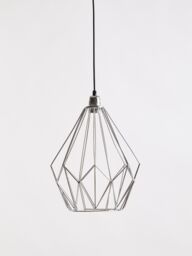 Orsina Black Finish Pendant Light, Geometric Hanging Ceiling Fixture, Luxe Frame Pendant, Luxe Statement Lighting in Silver - thumbnail 5