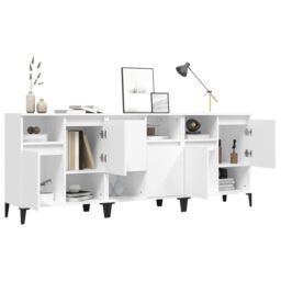Berkfield Home Sideboards 3 pcs White 60x35x70 cm Engineered Wood - Size: 60 x 35 x 70 cm - thumbnail 4