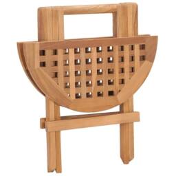 Berkfield Home 3 Piece Folding Outdoor Dining Set Solid Teak Wood in Brown - thumbnail 6
