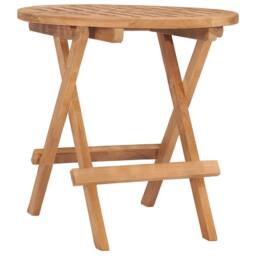 Berkfield Home 3 Piece Folding Outdoor Dining Set Solid Teak Wood in Brown - thumbnail 3