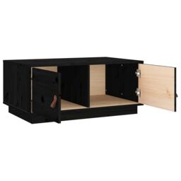 Berkfield Home Coffee Table Black 80x50x35 cm Solid Wood Pine - Size: 80 x 50 x 35 cm - thumbnail 6