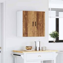 Berkfield Home Kitchen Wall Cabinet Porto Old Wood Engineered Wood in Brown - thumbnail 1
