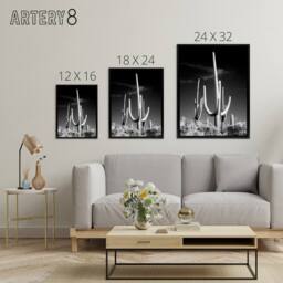 "Artery8 Saguaro Cactus Arizona Carol M Highsmith Framed Canvas Wall Art Print in Grey - Size: W12"" x H16""" - thumbnail 4